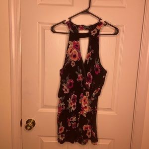 Black Floral Romper